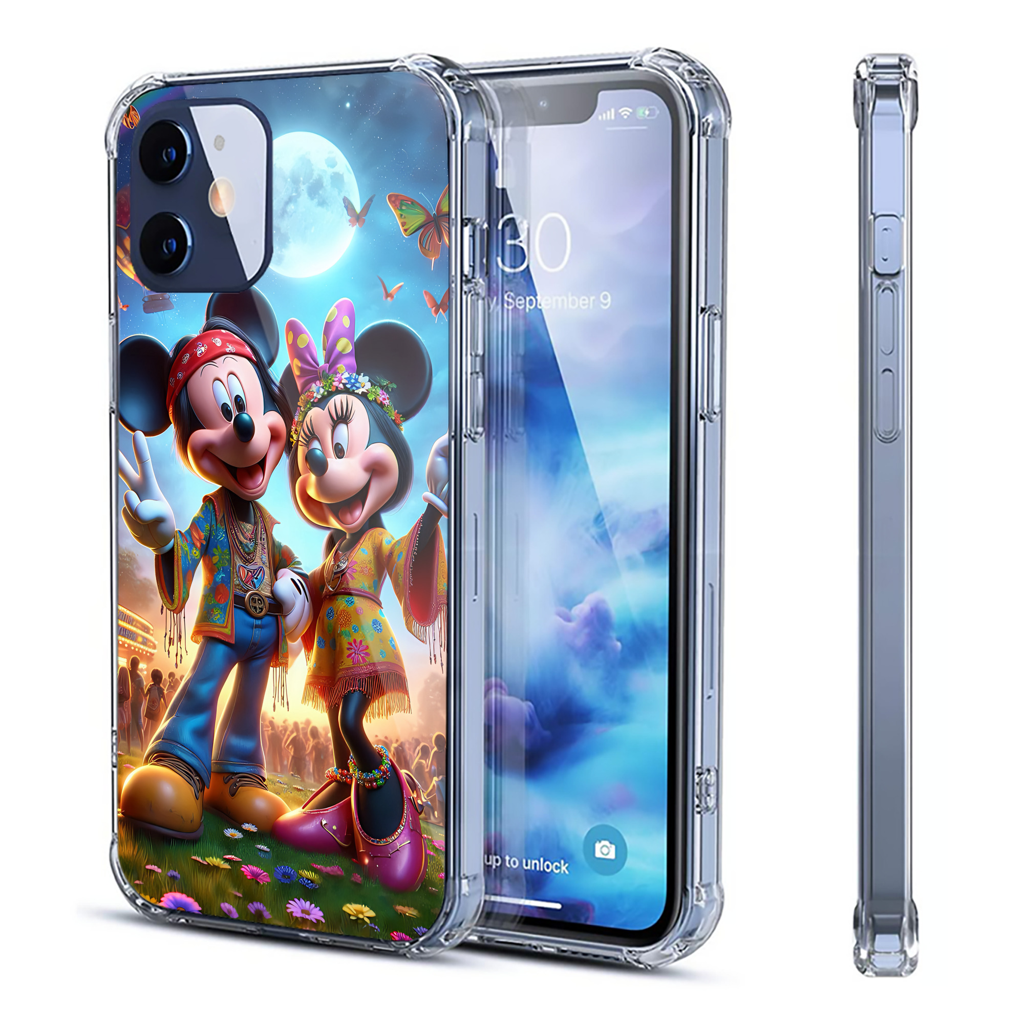（画像用） ミッキーマウス Mickey Mouse 【iPhone 12シリーズ対応】透明スマホケース（クリアソフトケース）